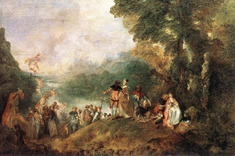 WATTEAU, Antoine The Embarkation for Cythera Germany oil painting art